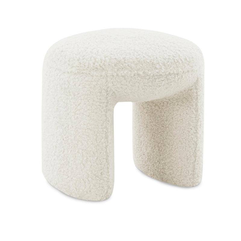 Bennett Boucle Cream Ottoman-Furniture-Madras Link-The Bay Room