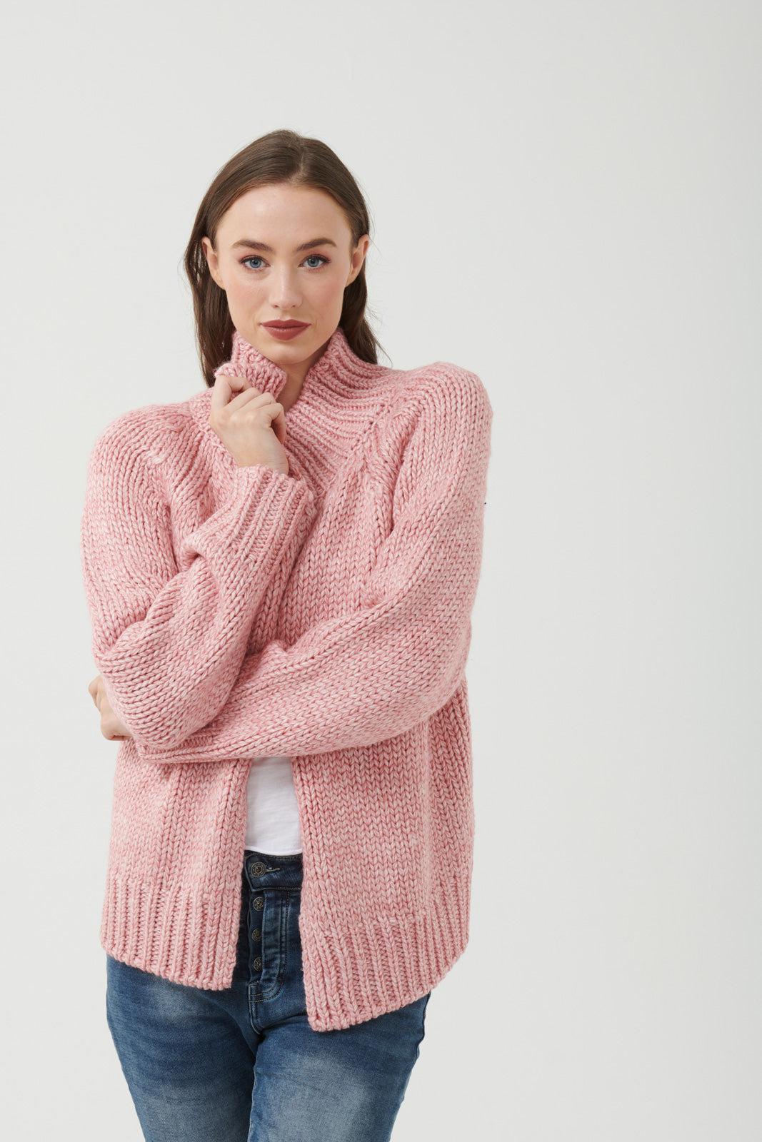 Blake Slouchy Cardi - Musk-Knitwear & Jumpers-365 Days-The Bay Room