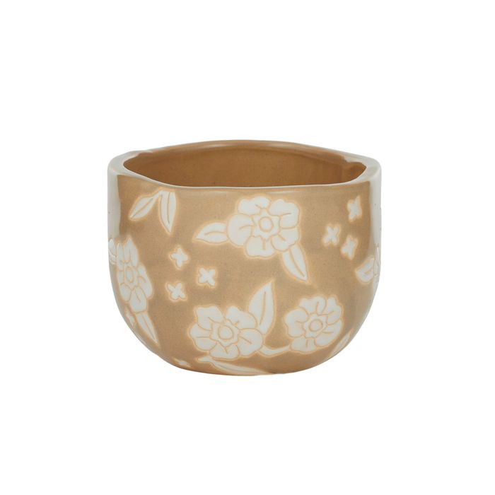 Calytrix Ceramic Pot - Moss/White-Pots, Planters & Vases-Coast To Coast Home-The Bay Room