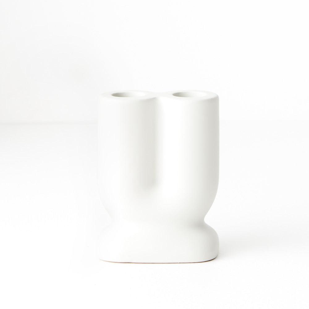 Candle Holder Isobel - 10.5cm - White-Decor Items-Floral Interiors-The Bay Room