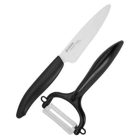 Ceramic Utility Knife & Peeler Set - Black-Kitchenware-Kyocera-The Bay Room