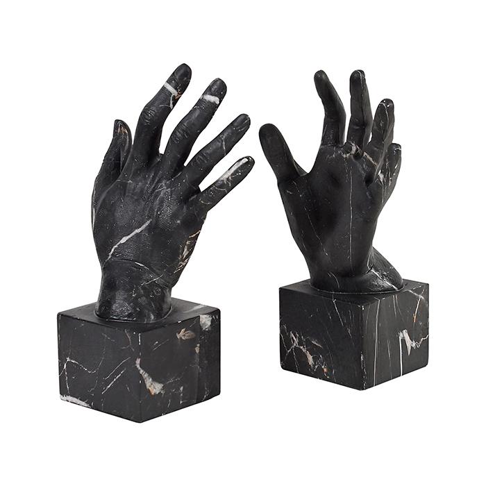 Chapel Resin Black Marble Hand Bookends-Decor Items-Pure Homewares-The Bay Room