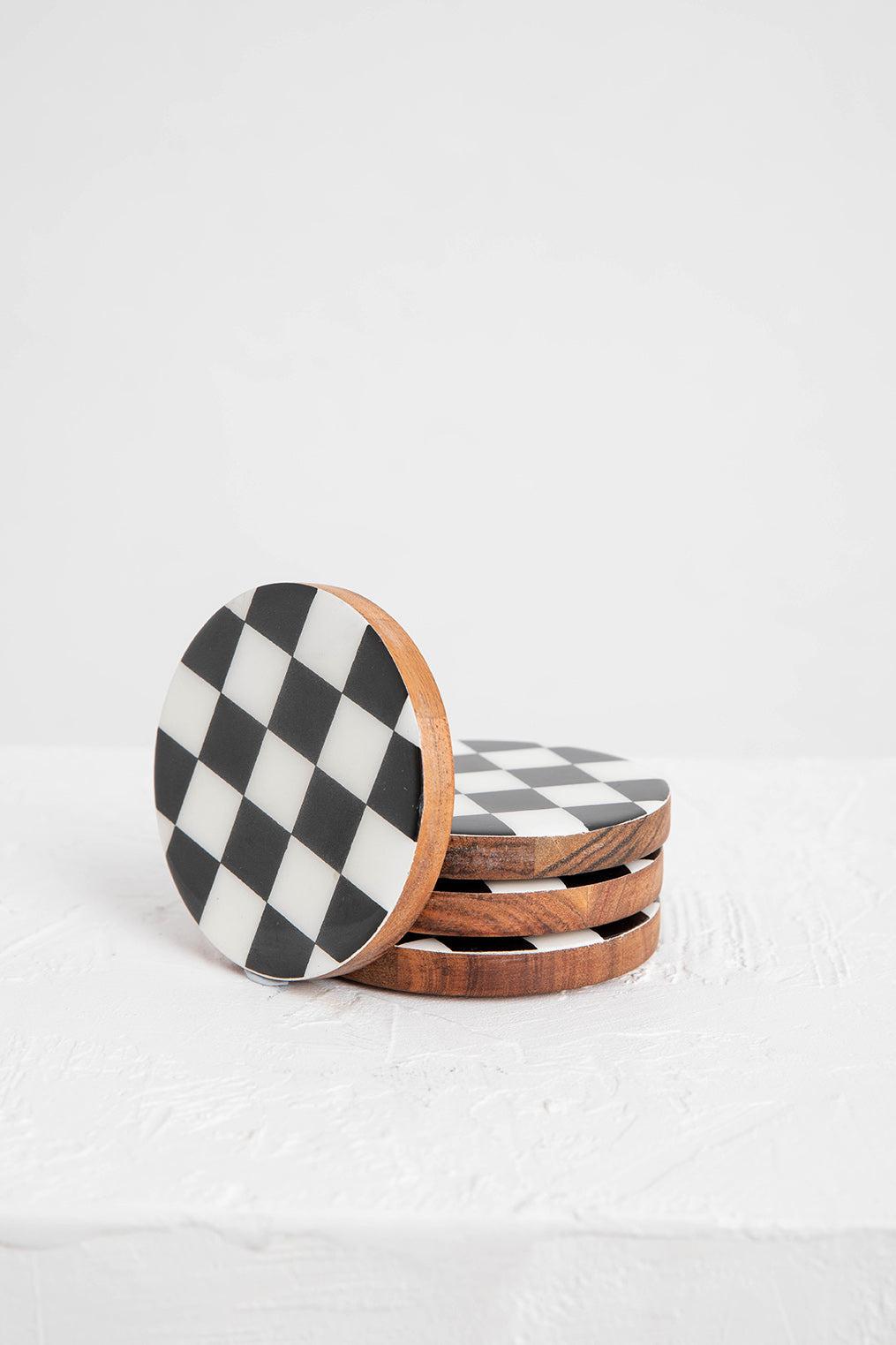 Coasters Set of 4 - Checkerboard-Dining & Entertaining-Holiday-The Bay Room