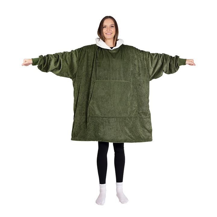 Cordy Blanket Hoodie - Olive-Sleepwear & Robes-Bambury-The Bay Room