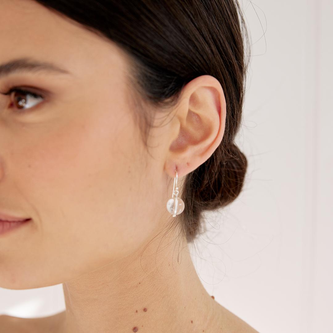 Crystal Quartz Healing Gem Earrings-Jewellery-Palas-The Bay Room
