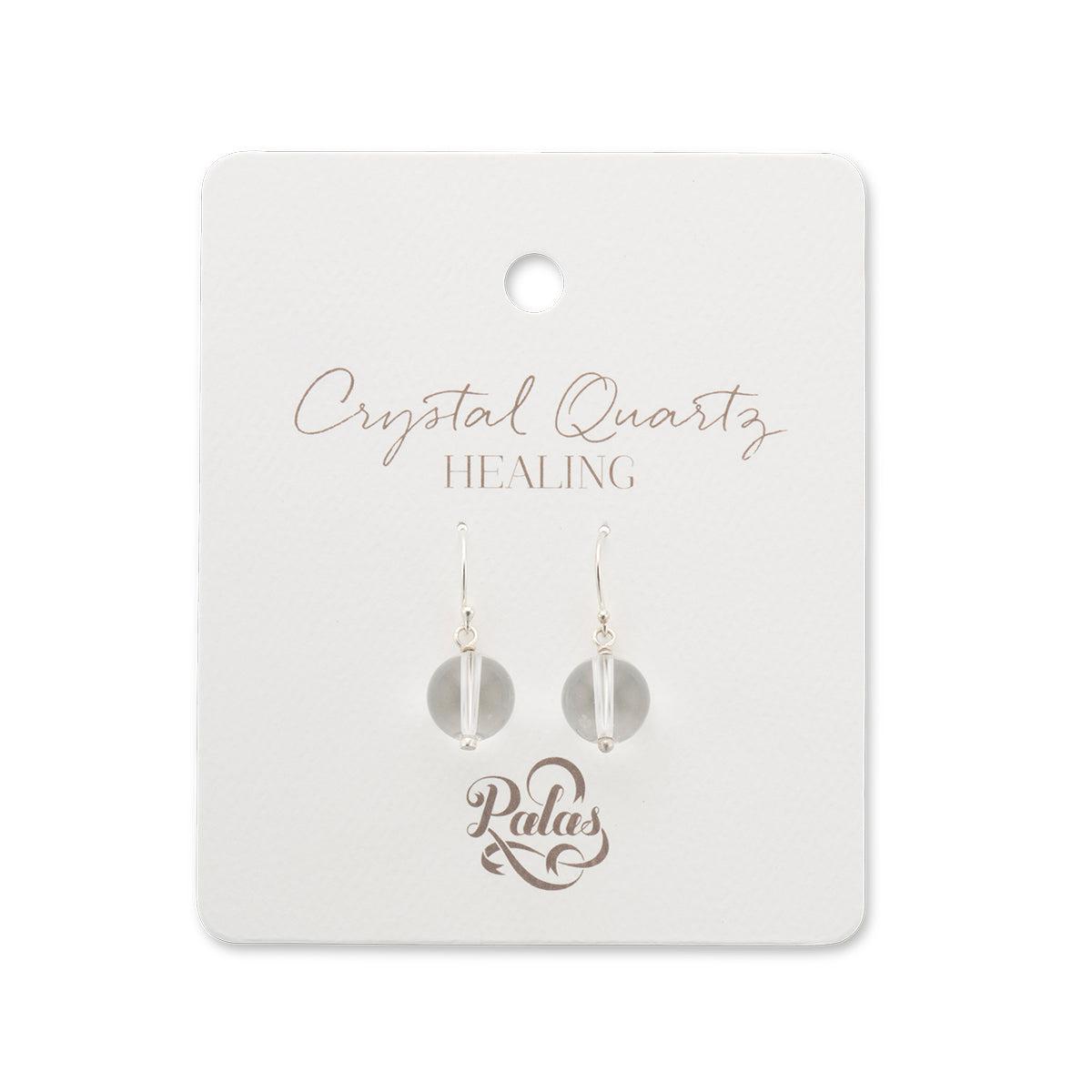 Crystal Quartz Healing Gem Earrings-Jewellery-Palas-The Bay Room