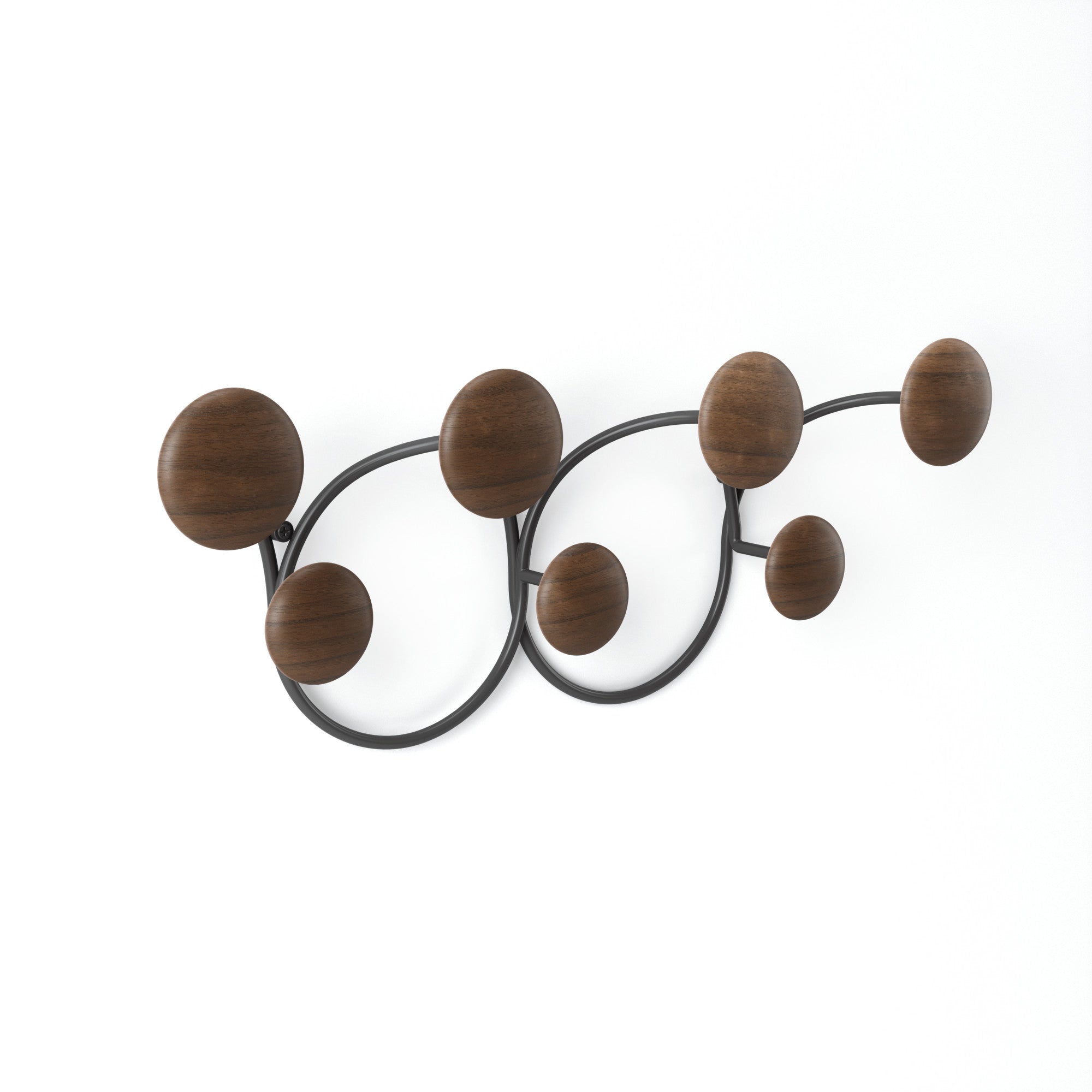 Dotsy 7 Hook Black/Walnut-Wall Decor-Umbra-The Bay Room