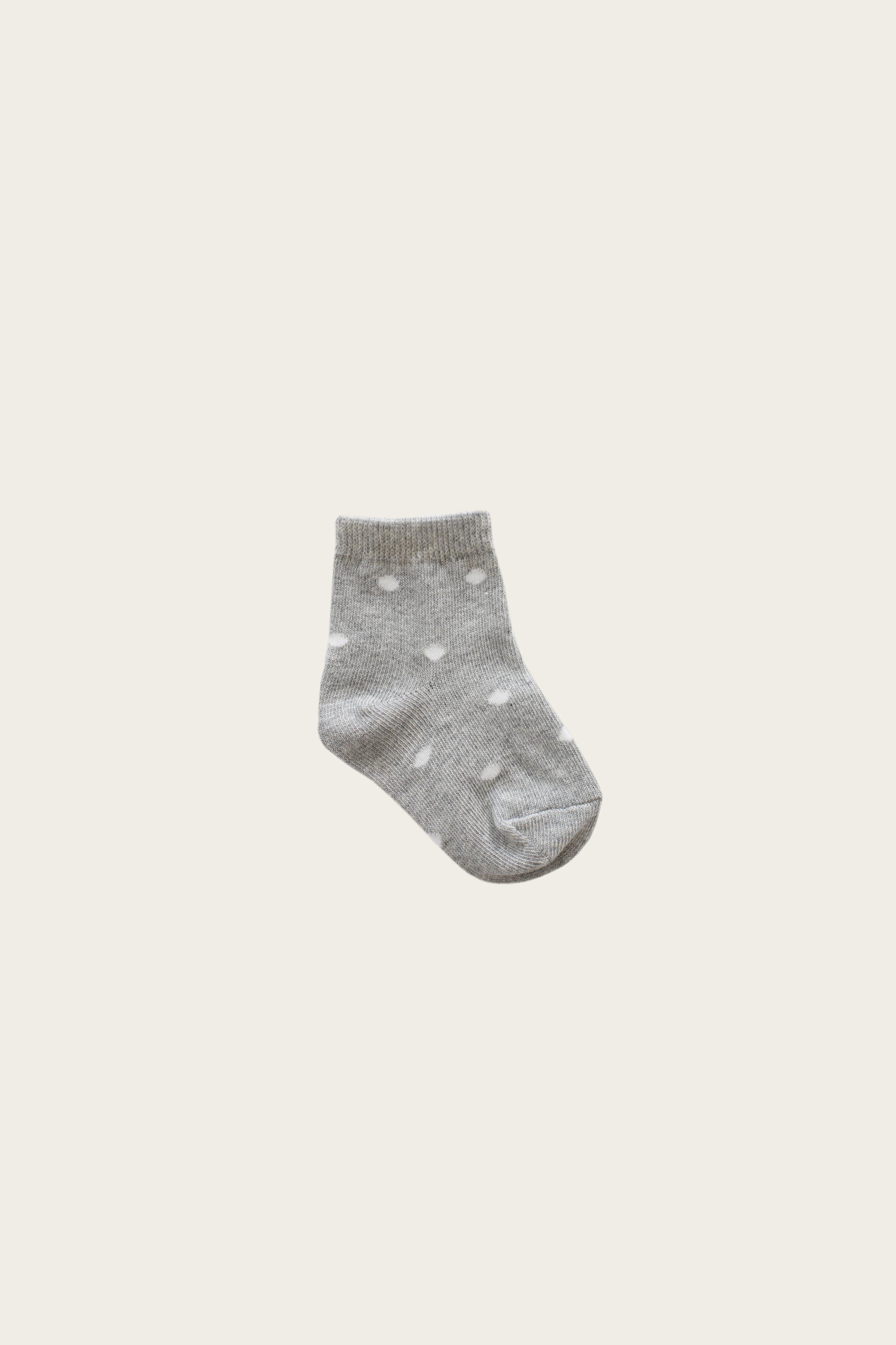 Dotty Sock - Light Grey Marle-Shoes & Socks-Jamie Kay-The Bay Room