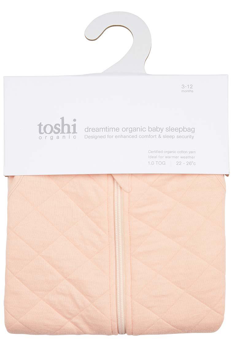 Dreamtime Organic Baby Sleep Bag Sleeveless 1 TOG Blush-Nursery & Nurture-Toshi-The Bay Room