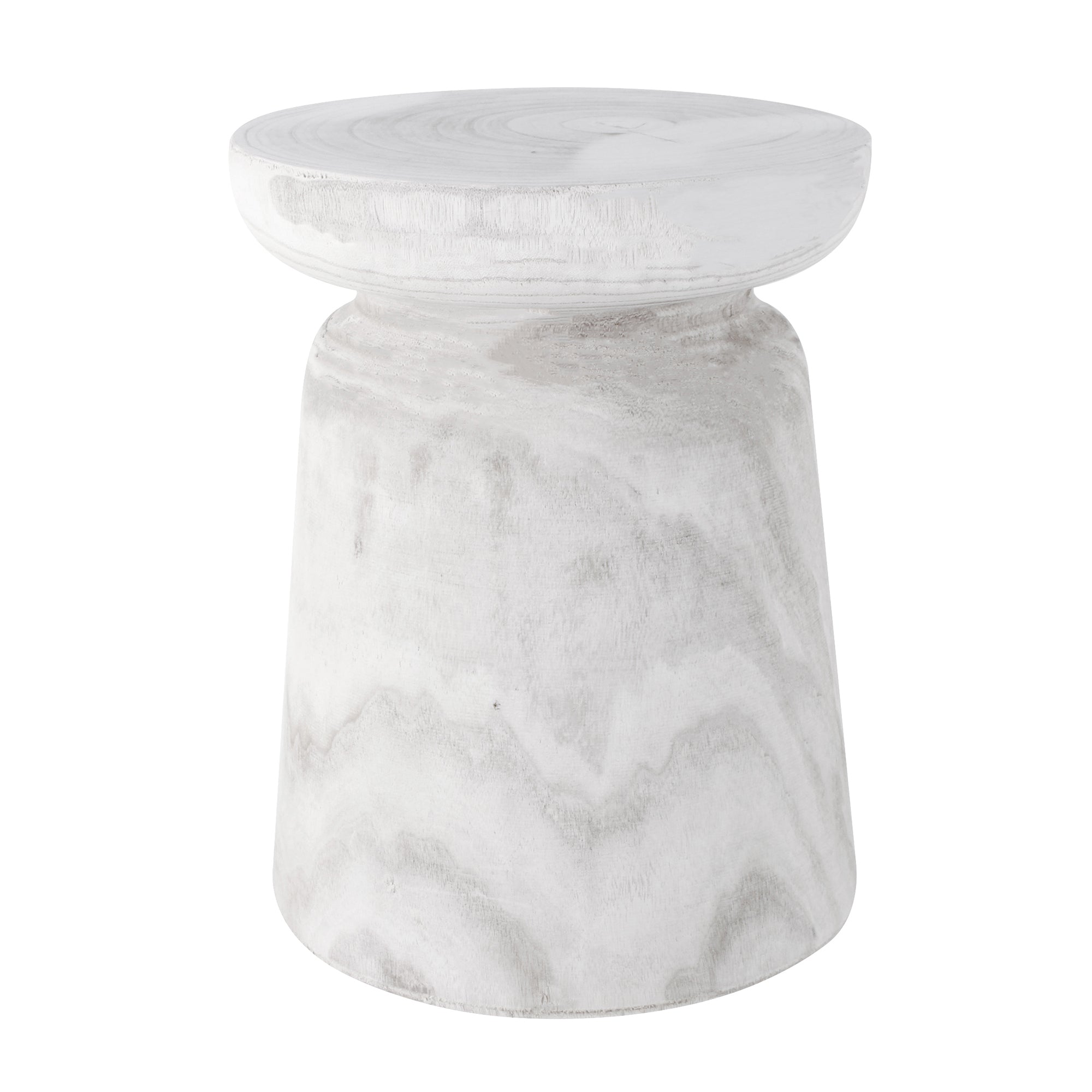 Ester Paulownia Wood Stool - White-Furniture-Maine & Crawford-The Bay Room