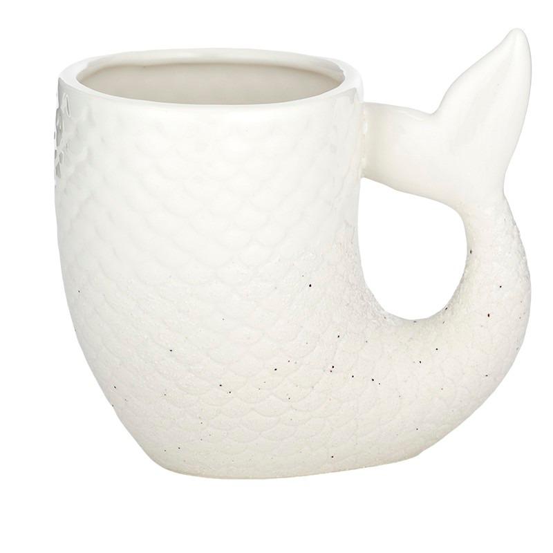 Fabian Fishtail Ceramic Pot - White-Pots, Planters & Vases-Coast To Coast Home-The Bay Room