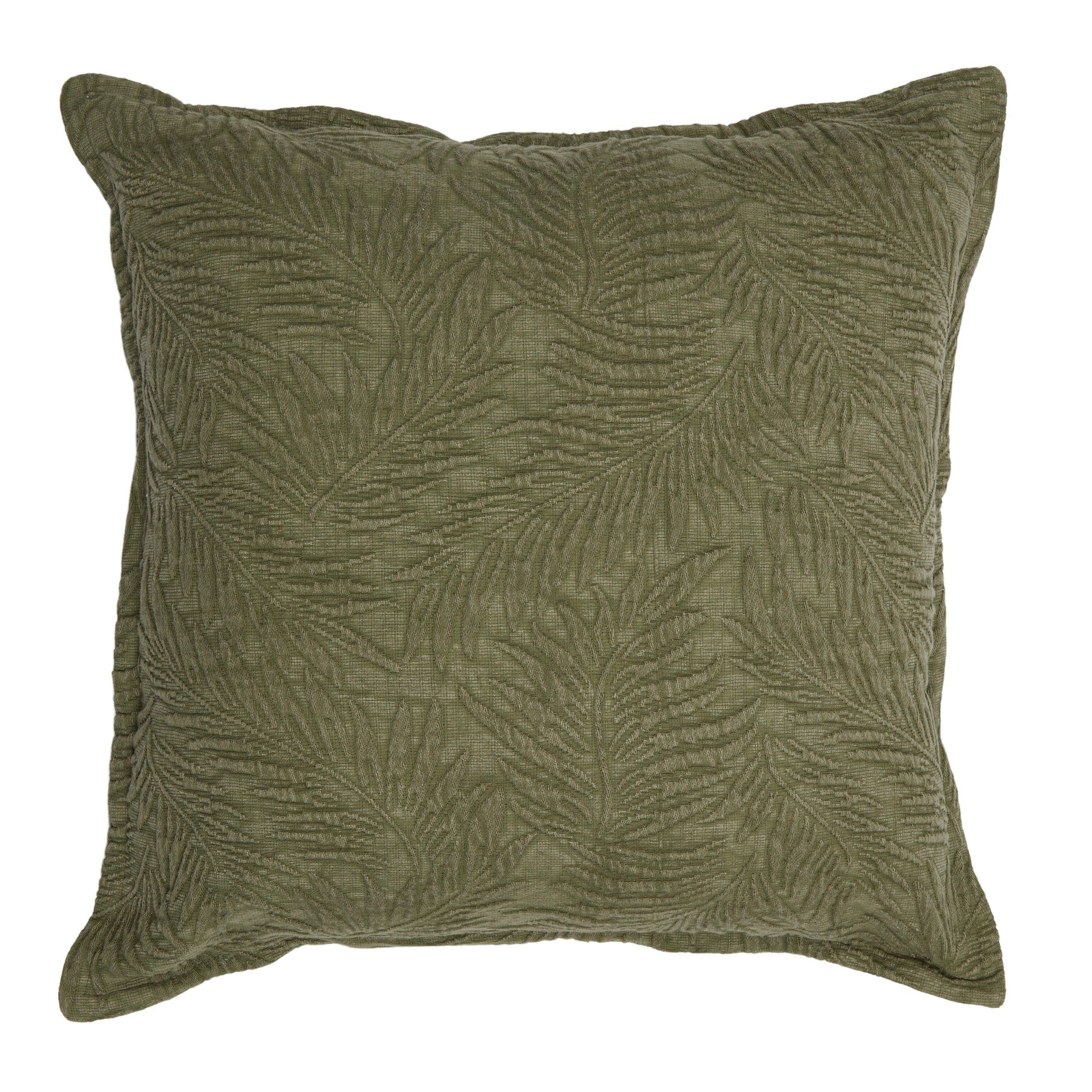 Ferntree Cotton Cushion 50x50cm - Olive-Soft Furnishings-Coast To Coast Home-The Bay Room