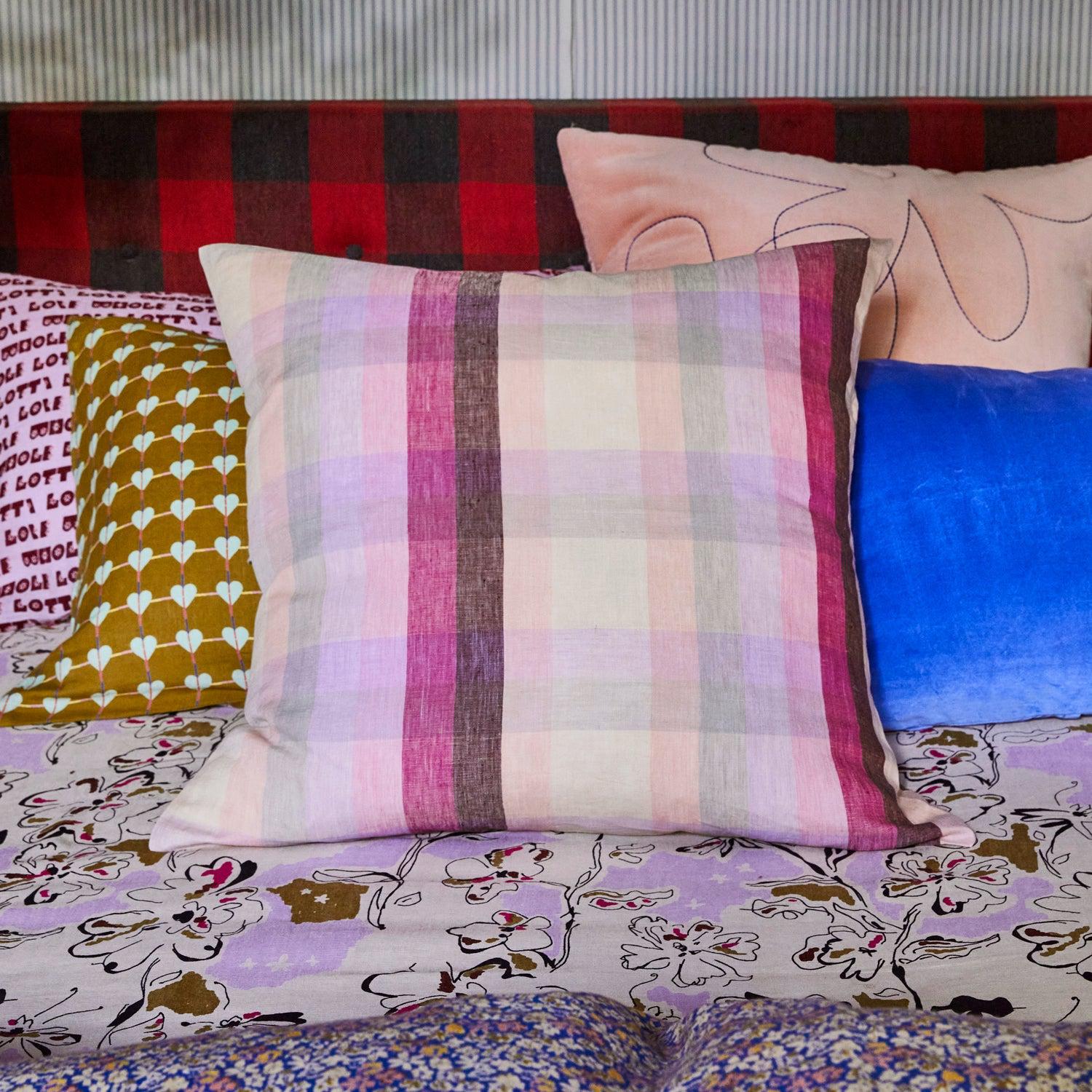 Fifer Linen Euro Pillowcase Set - Flamingo-Soft Furnishings-Sage & Clare-The Bay Room