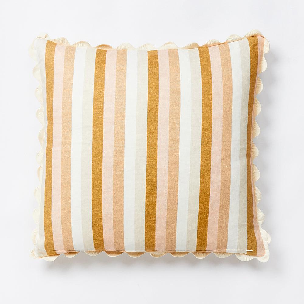 Florence Stripe Cushion Wheat 60cm-Soft Furnishings-Bonnie & Neil-The Bay Room