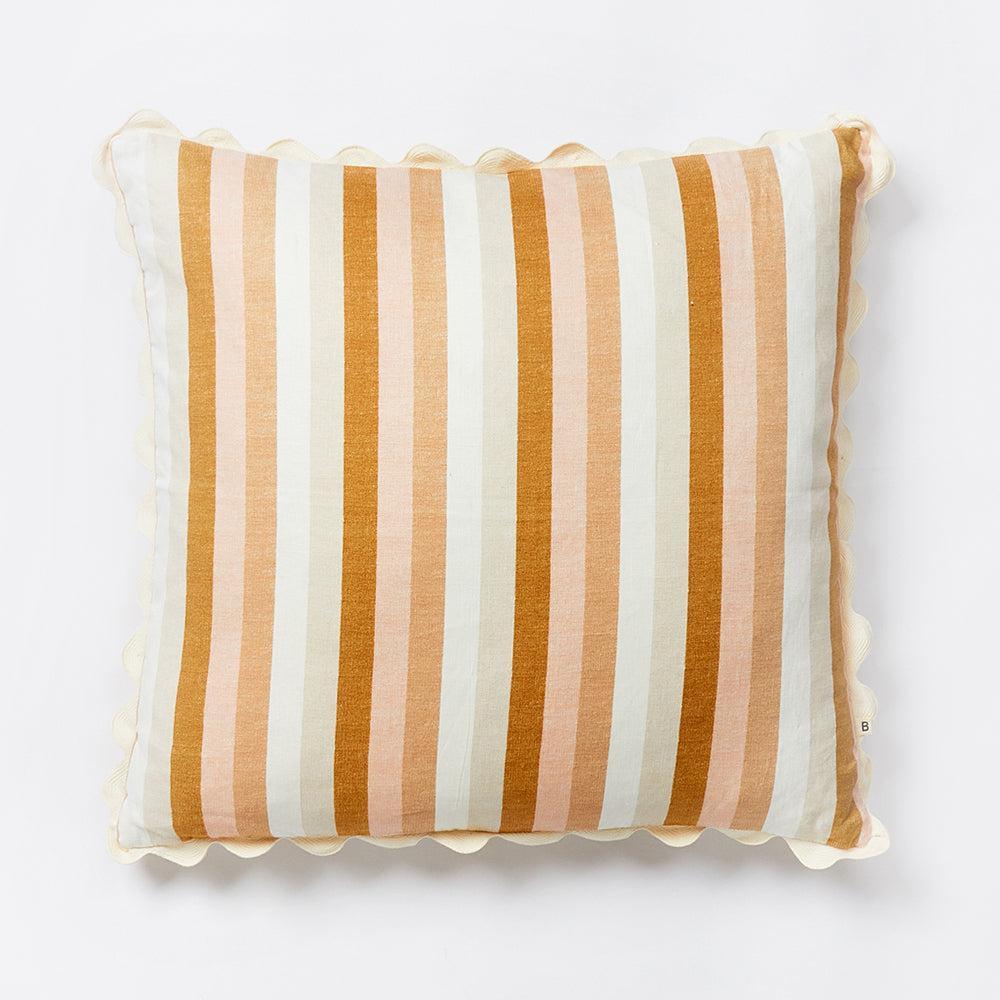 Florence Stripe Cushion Wheat 60cm-Soft Furnishings-Bonnie & Neil-The Bay Room