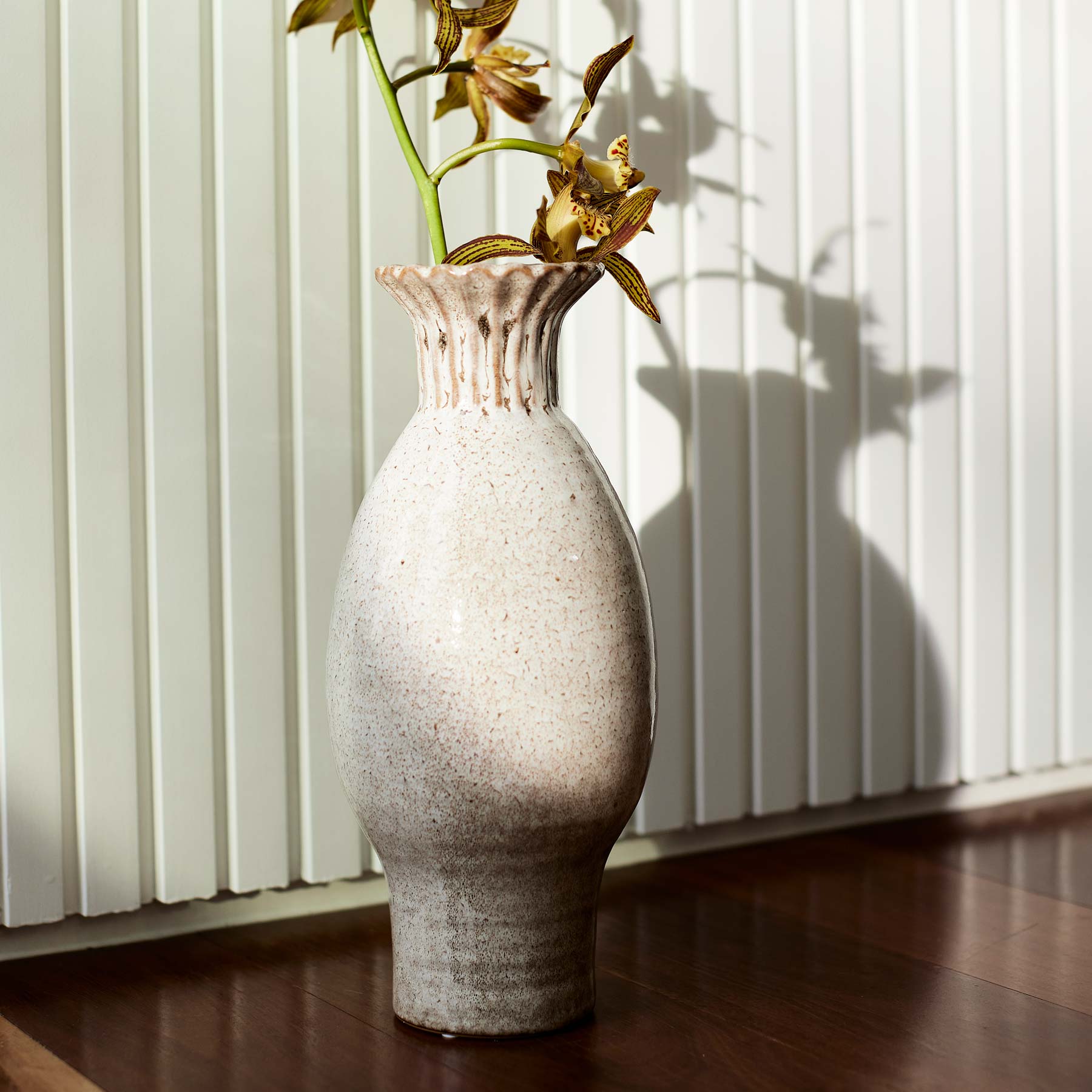 Frill Tall Vase-Pots, Planters & Vases-Madras Link-The Bay Room