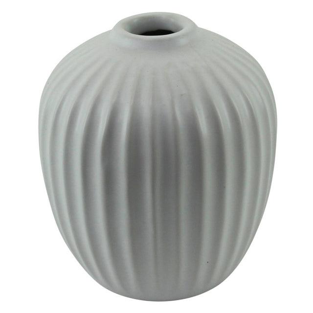 Grooved Bud Vase 11x13cm - White-Pots, Planters & Vases-NF-The Bay Room