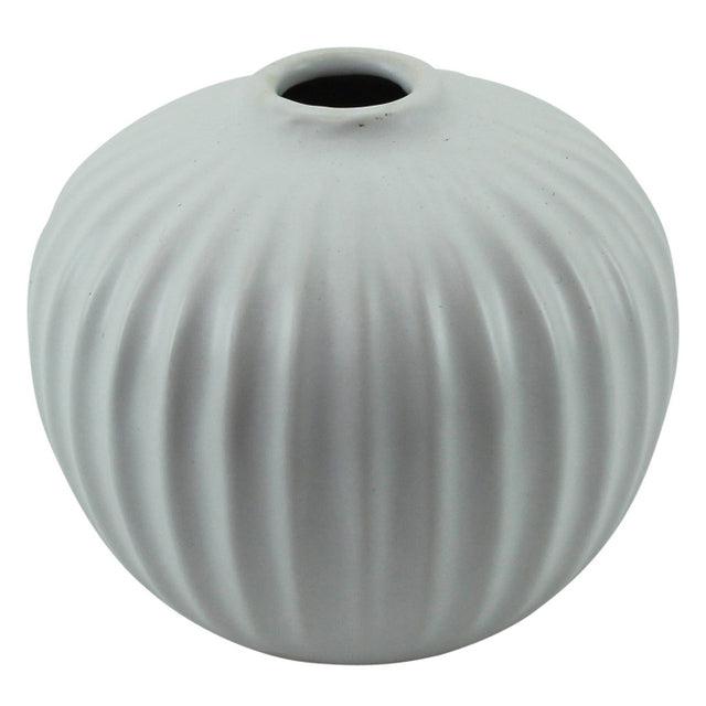 Grooved Bud Vase 12.5x11cm - White-Pots, Planters & Vases-NF-The Bay Room
