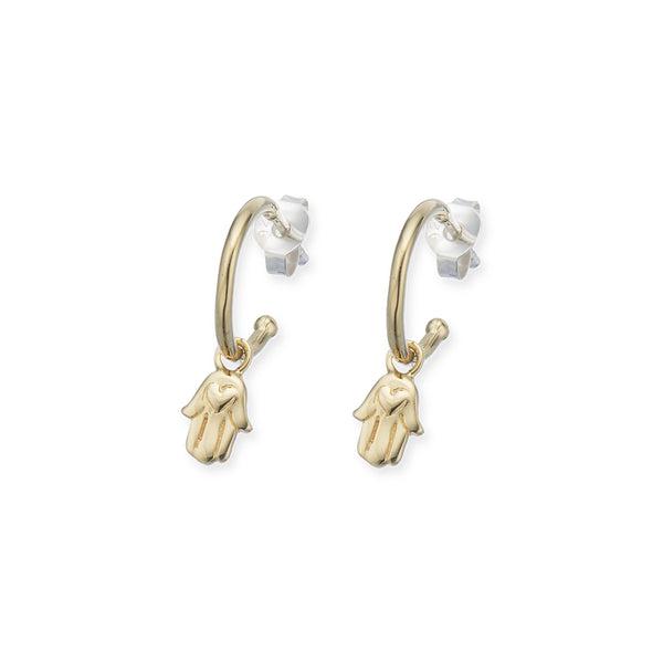 Hamsa Hand Hoop Earrings-Jewellery-Palas-The Bay Room