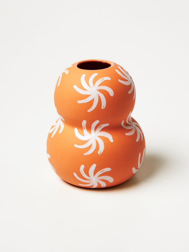 Happy Vase Swirl Orange-Pots, Planters & Vases-Jones & Co-The Bay Room