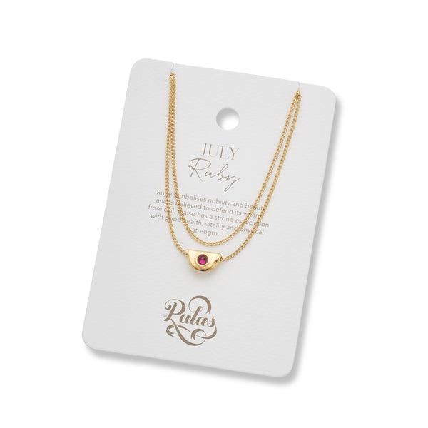 July Ruby Birthstone Necklace-Jewellery-Palas-The Bay Room