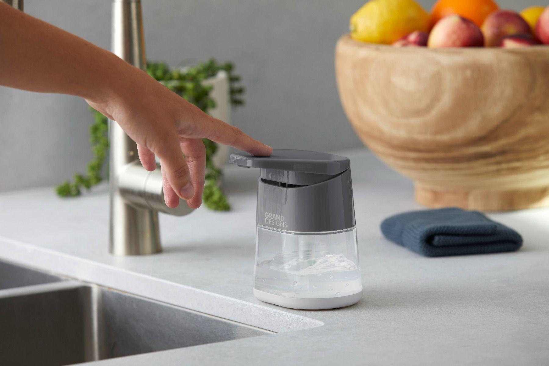 Kitchen Soap Dispenser Grey/Clear-Kitchenware-Grand Designs-The Bay Room