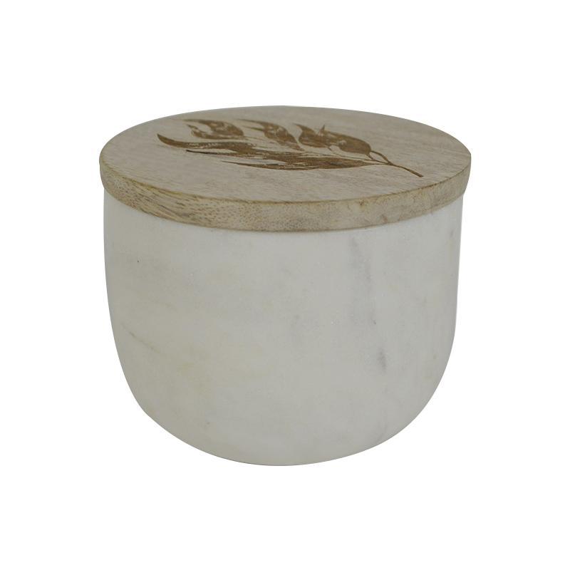 Leah Marble/Wood Canister-Decor Items-Coast To Coast Home-The Bay Room