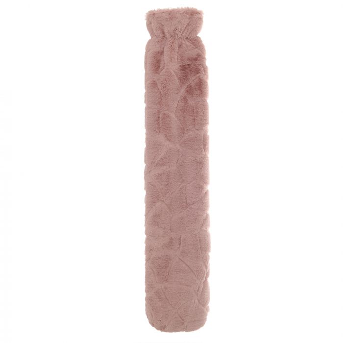 Long Hot Water Bottle - Pink Faux Fur-Beauty & Well-Being-Aroma Home-The Bay Room