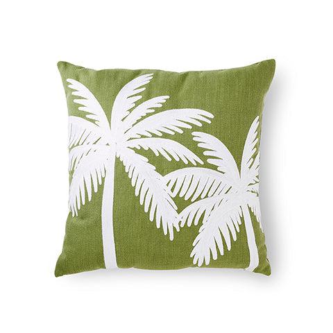 Luca Green Embroidered Cushion 50x50cm-Soft Furnishings-Madras Link-The Bay Room