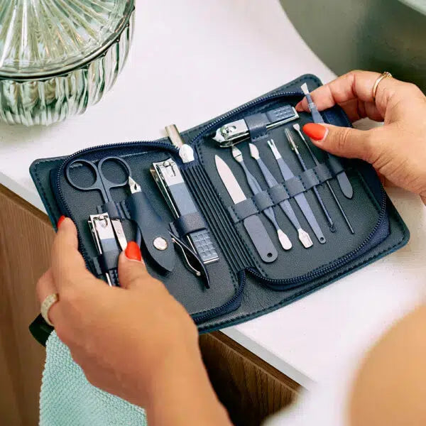 Manicure Set 12 Piece - Yellow-Beauty & Well-Being-Annabel Trends-The Bay Room