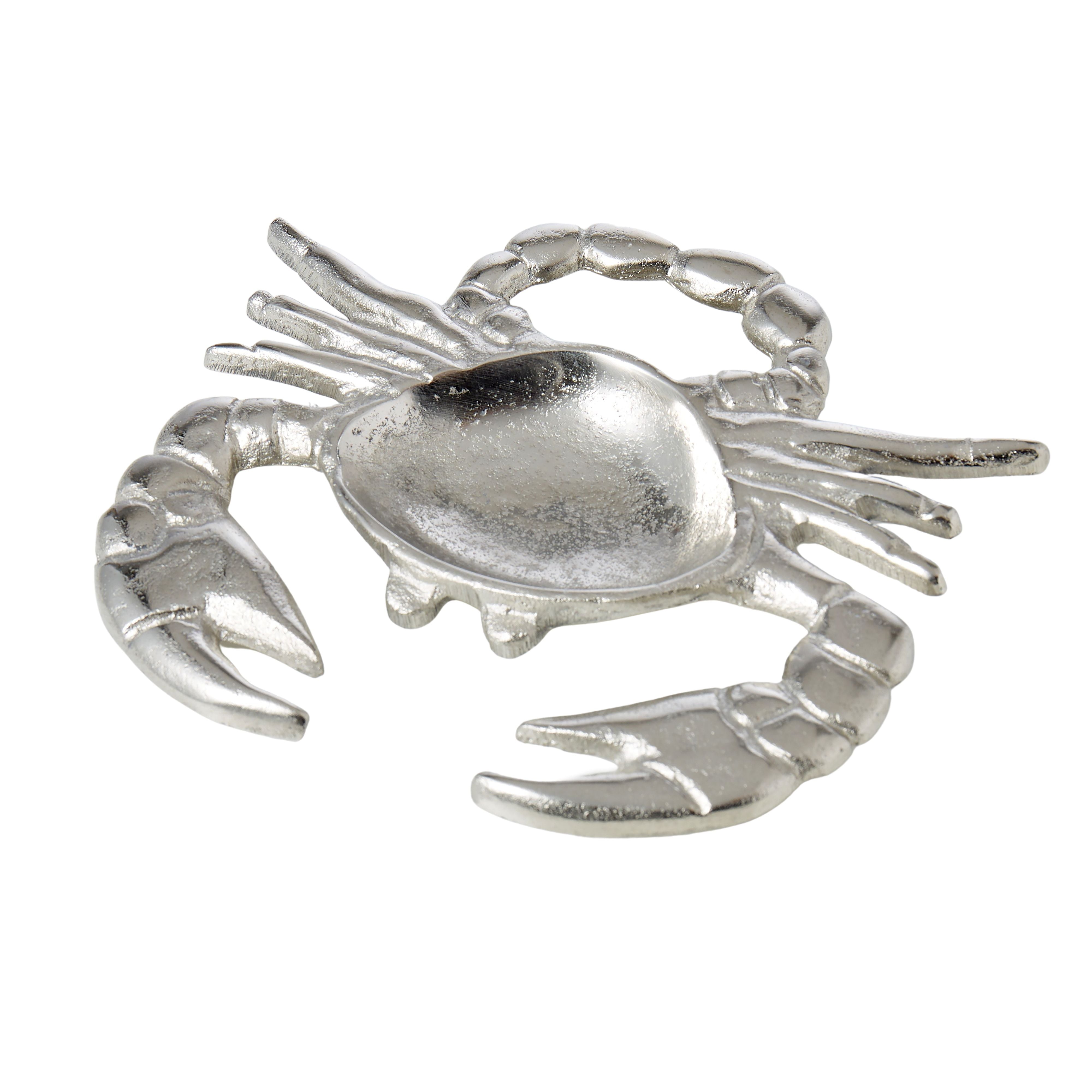 Metal Crab Trinket Dish - Silver-Decor Items-Amalfi-The Bay Room