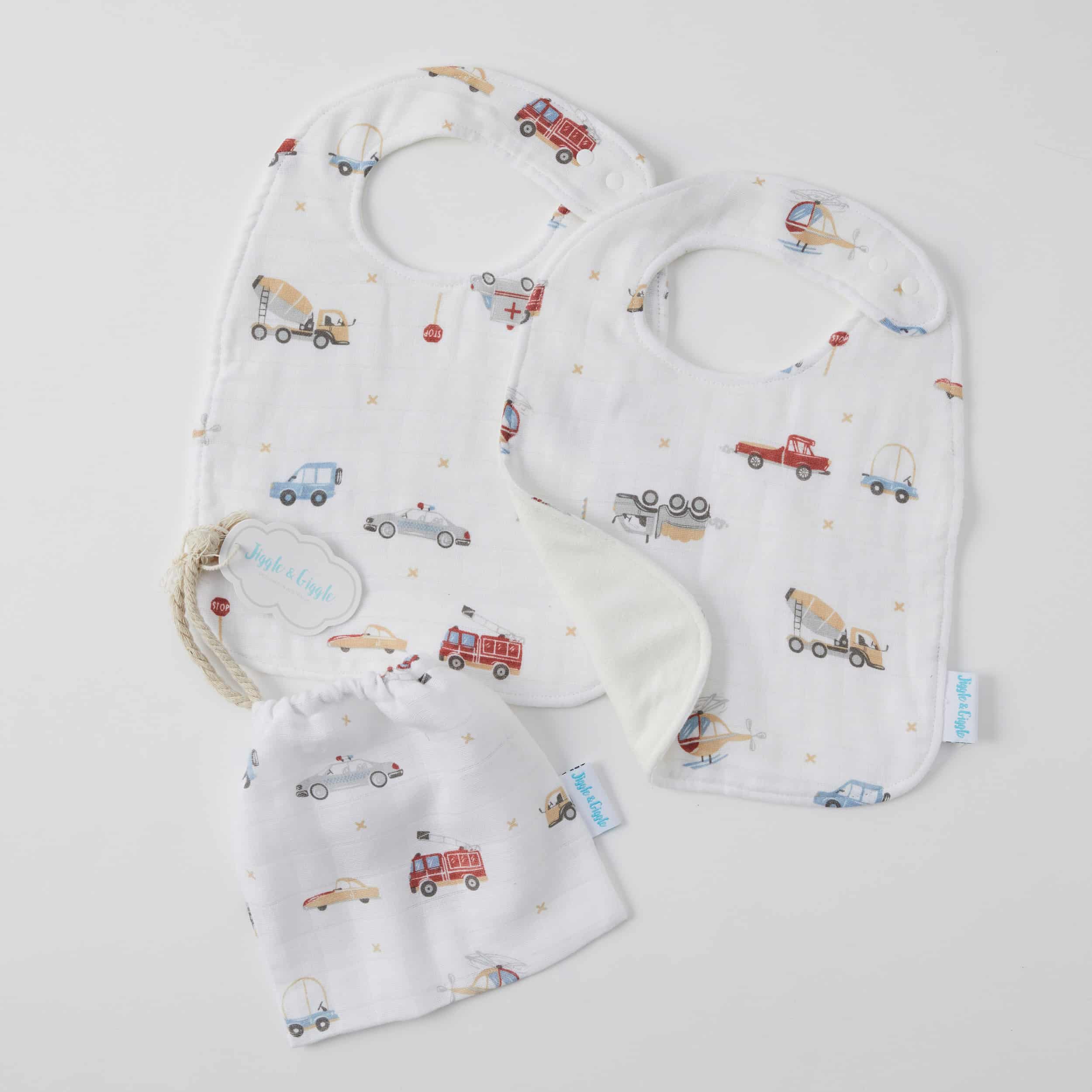 Muslin Bib 2 Pack - Transport-Nursery & Nurture-Pilbeam Living-The Bay Room