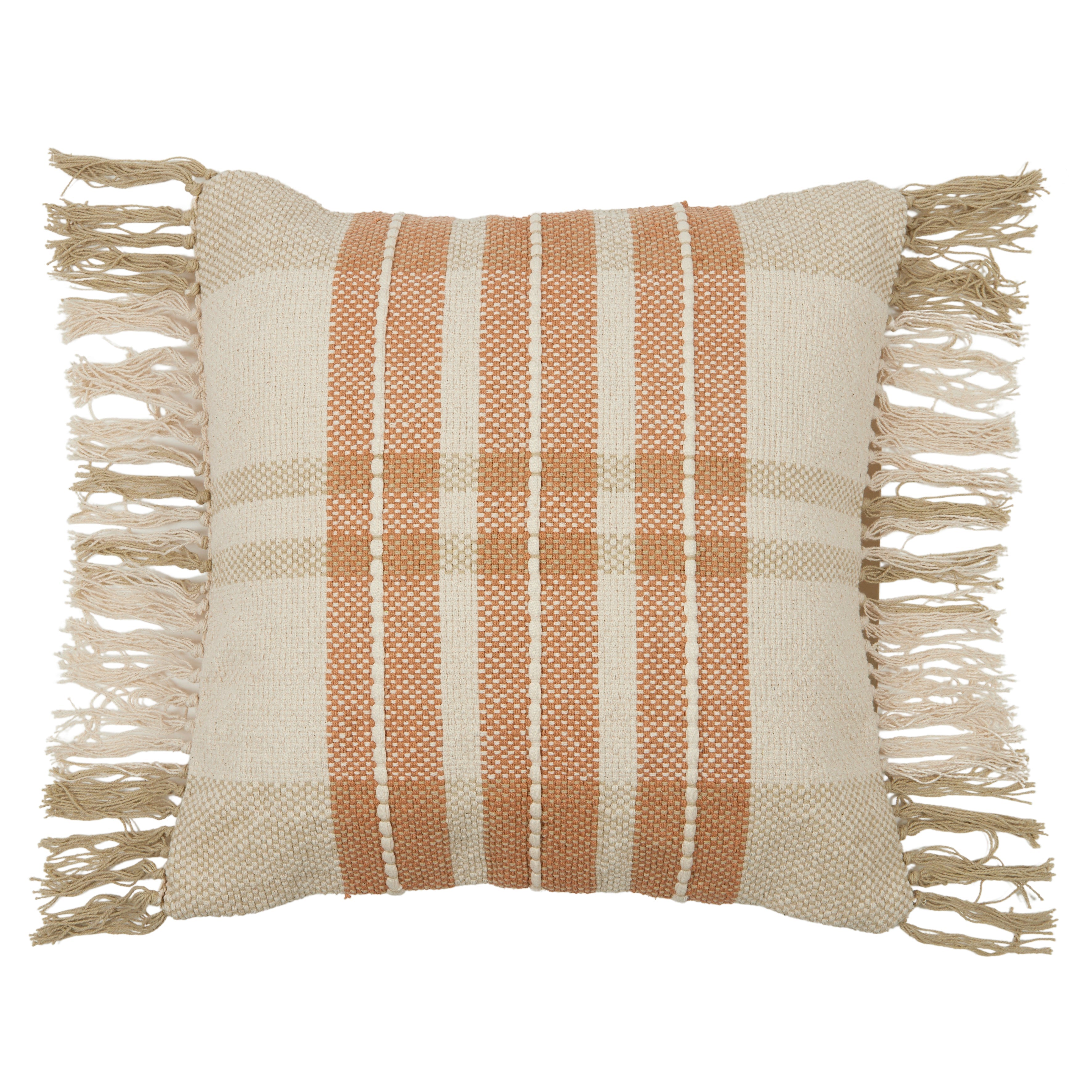 Nique Cotton Cushion 50x50cm - Peach/Sage-Soft Furnishings-Coast To Coast Home-The Bay Room