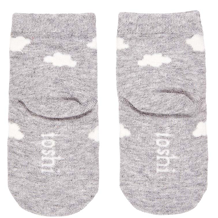 Organic Baby Socks Jacquard Clouds-Shoes & Socks-Toshi-The Bay Room