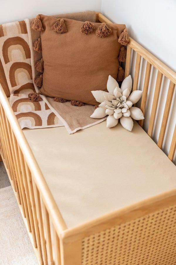 Organic Fitted Sheet - Cot - Asst Colours-Nursery & Nurture-Kiin-Oat-The Bay Room