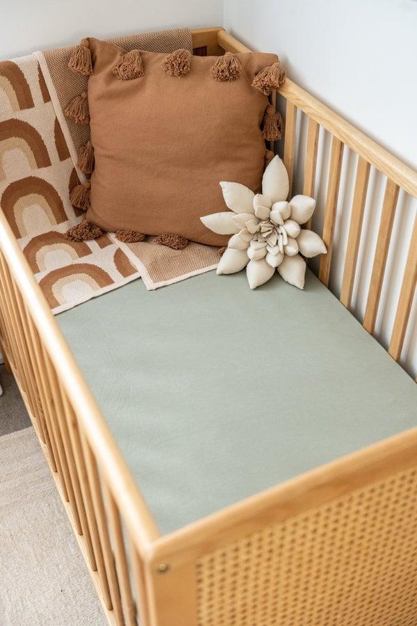 Organic Fitted Sheet - Cot - Asst Colours-Nursery & Nurture-Kiin-Sage-The Bay Room