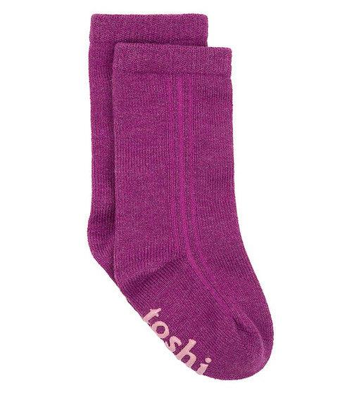 Organic Socks Knee Dreamtime Violet-Shoes & Socks-Toshi-The Bay Room