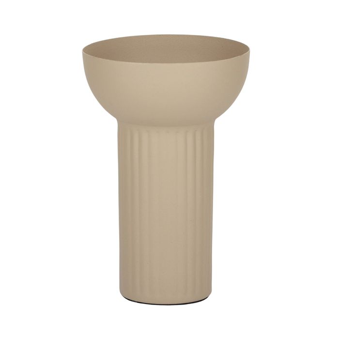 Razzel Metal Vase - Beige-Pots, Planters & Vases-Coast To Coast Home-The Bay Room