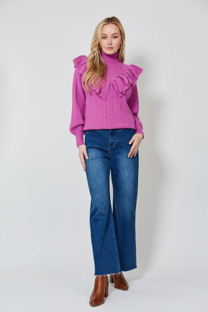 Romy Ruffle Knit - Orchid-Knitwear & Jumpers-Isle Of Mine-The Bay Room