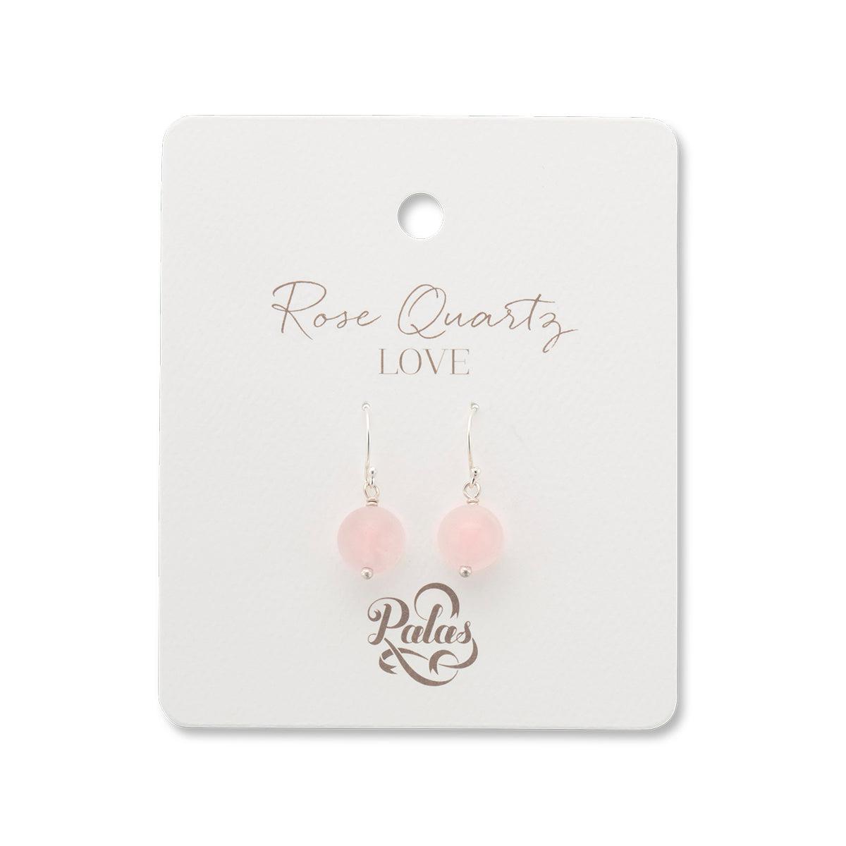 Rose Quartz Healing Gem Earrings-Jewellery-Palas-The Bay Room