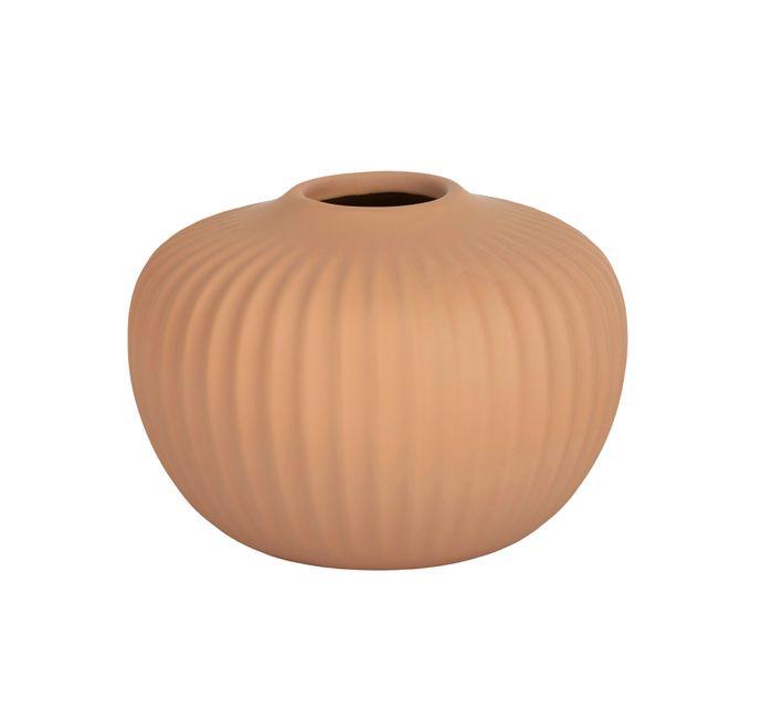 Ruffle Ceramic Vase - Peach-Pots, Planters & Vases-Coast To Coast Home-The Bay Room