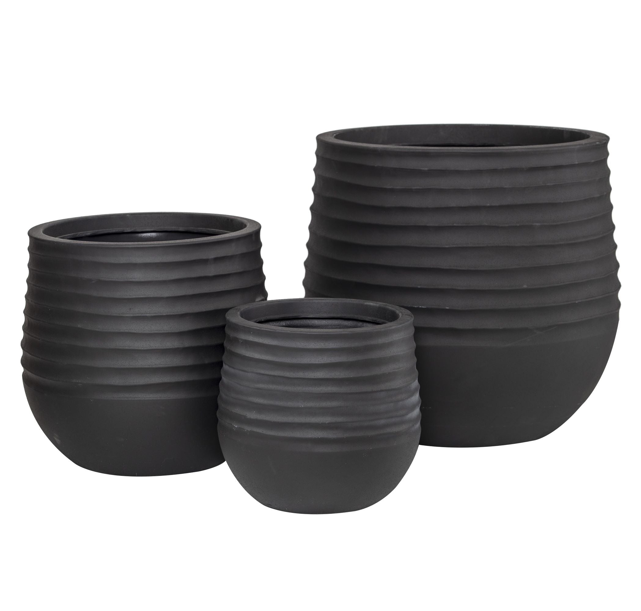 Ryker Stonelite Planter - Black-Pots, Planters & Vases-Rogue Home-The Bay Room