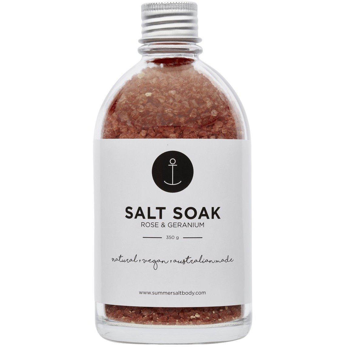 Salt Soak | Rose & Geranium - 350g-Beauty & Well-Being-Summer Salt Body-The Bay Room