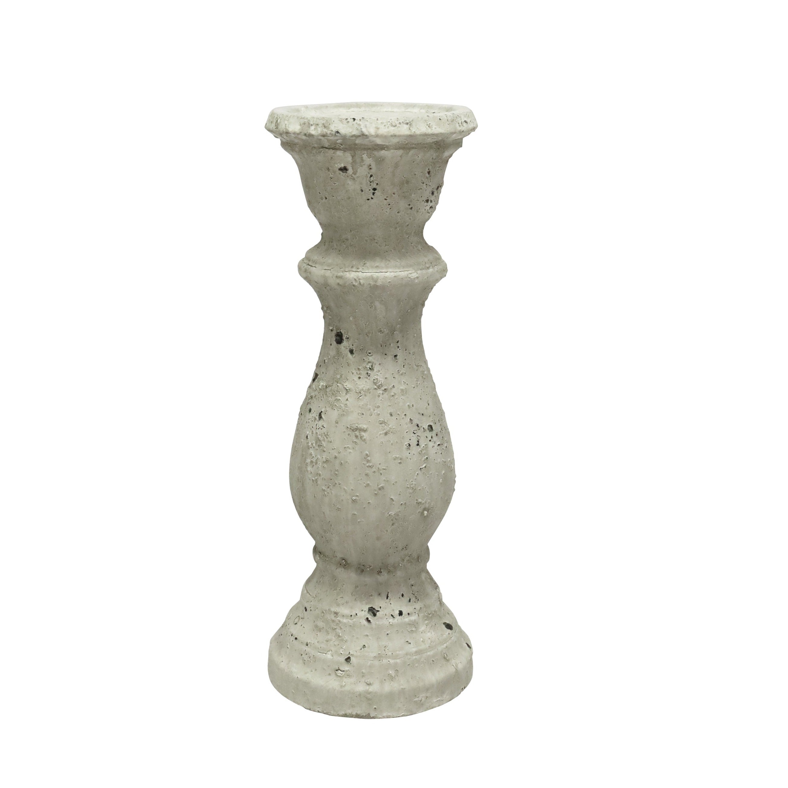 Santai Ceramic Candle Holder 32cm - White Wash-Decor Items-Robert Mark-The Bay Room