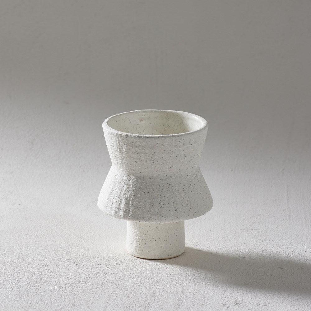 Sascha Vase - Off White - Small-Pots, Planters & Vases-Indigo Love-The Bay Room