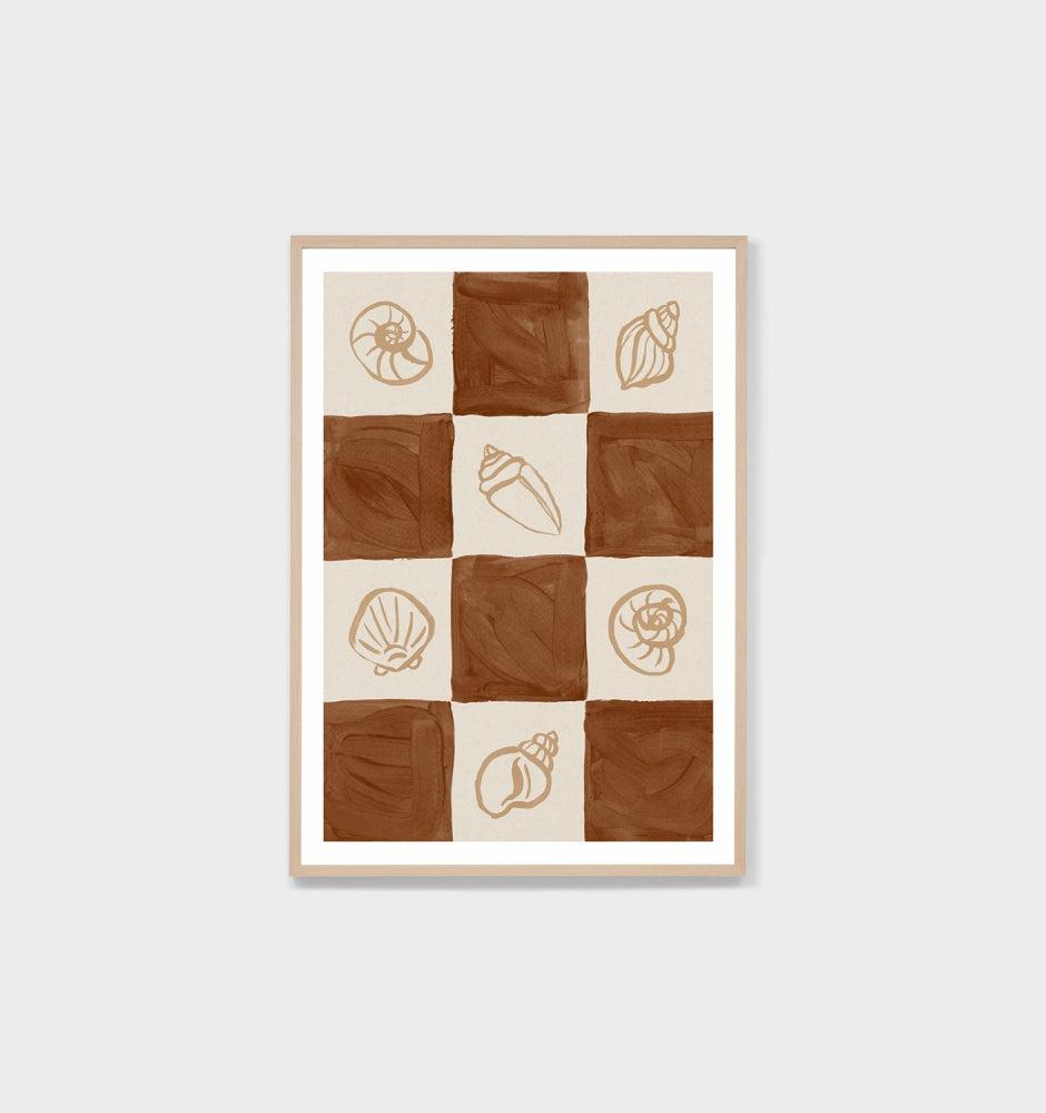 Seashell Collage Umber Print-Wall Decor-Middle of Nowhere-The Bay Room