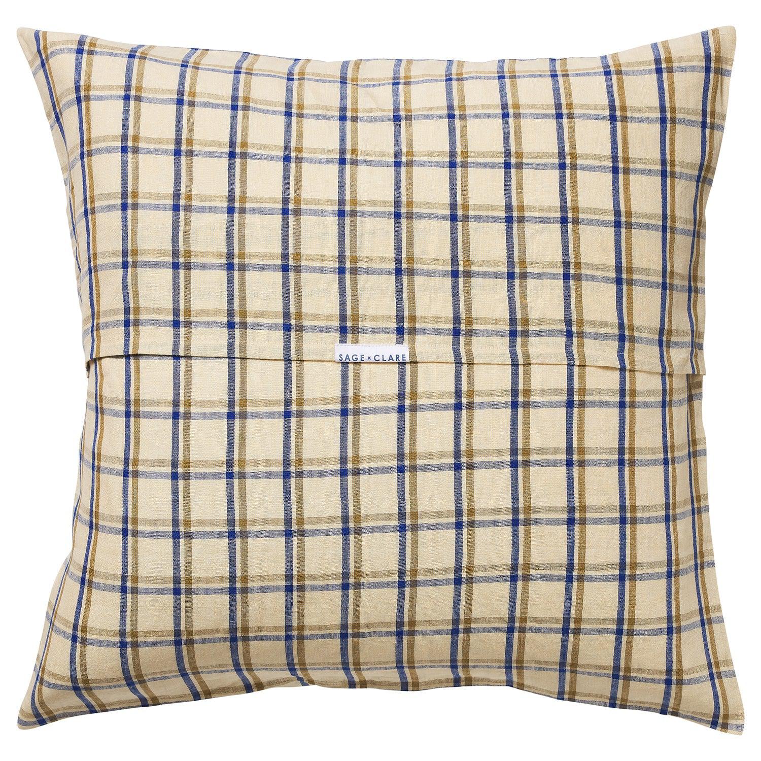 Sian Linen Euro Pillowcase Set - Cobalt-Soft Furnishings-Sage & Clare-The Bay Room