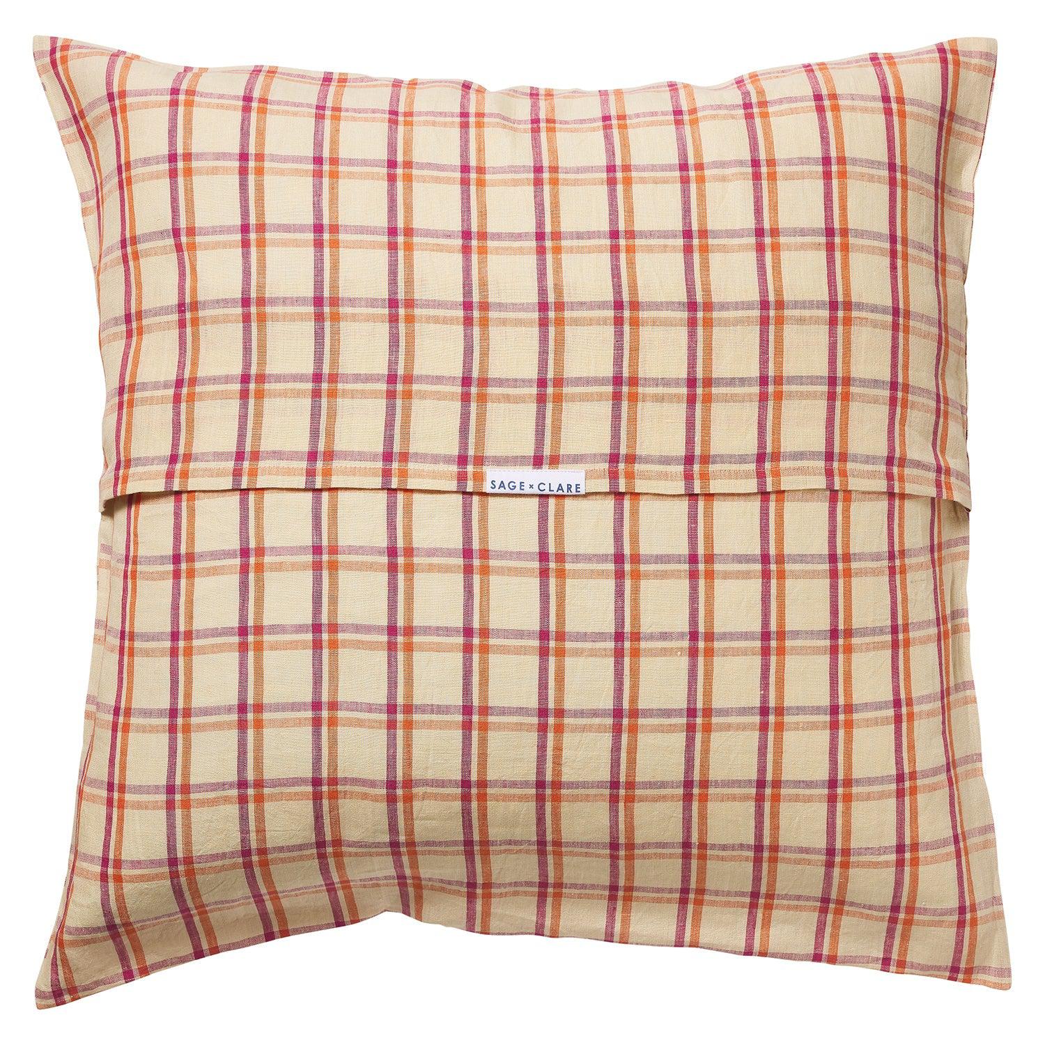 Sian Linen Euro Pillowcase Set - Poppy-Soft Furnishings-Sage & Clare-The Bay Room