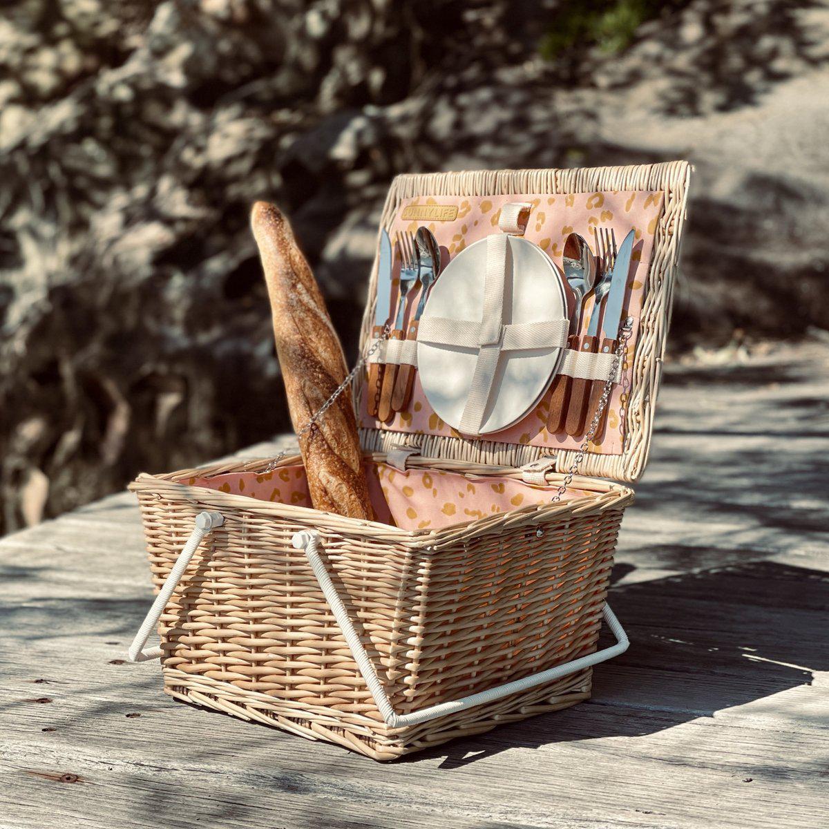 Small Picnic Basket - Call Of The Wild - Peachy Pink-Travel & Outdoors-Sunny Life-The Bay Room