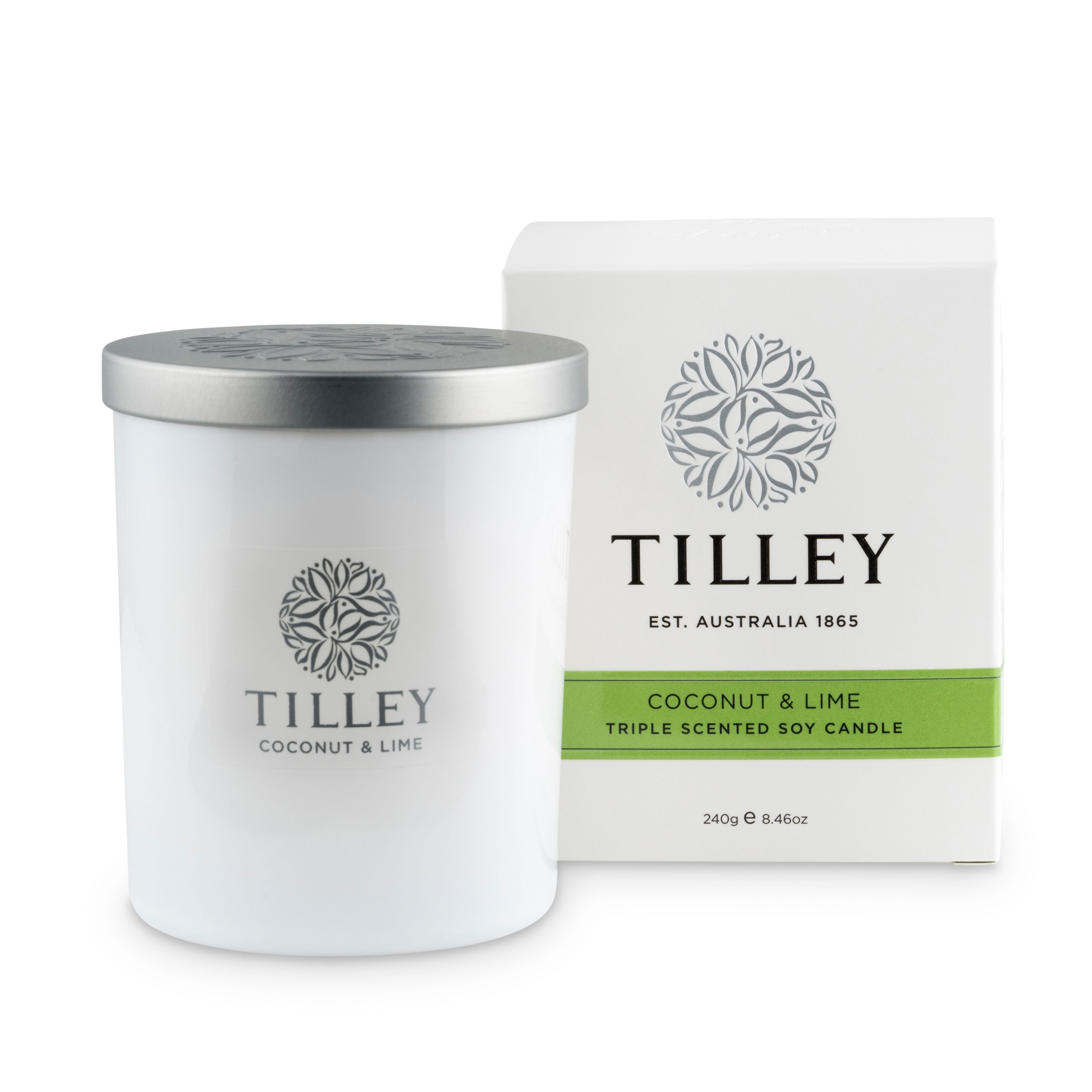 Soy Candle 240g / 45 Hour - Asst Fragrance-Candles & Fragrance-Tilley-Coconut & Lime-The Bay Room